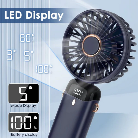 Portable Mini LED Digital Display Rechargeable Fan