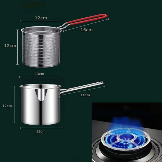 Heavy-Duty Oil Frying Pot with Basket – Safe & Easy Cooking 🍟✨