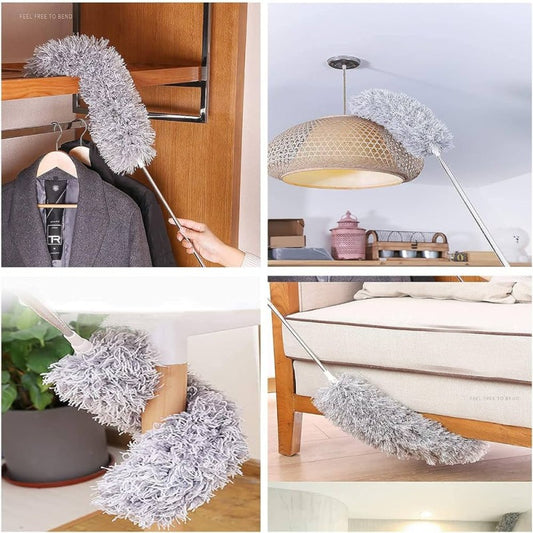 Microfiber Duster With Extension Pole Reach & Clean Easily