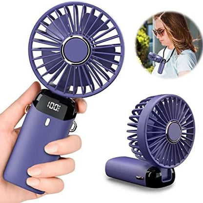 Portable Mini LED Digital Display Rechargeable Fan