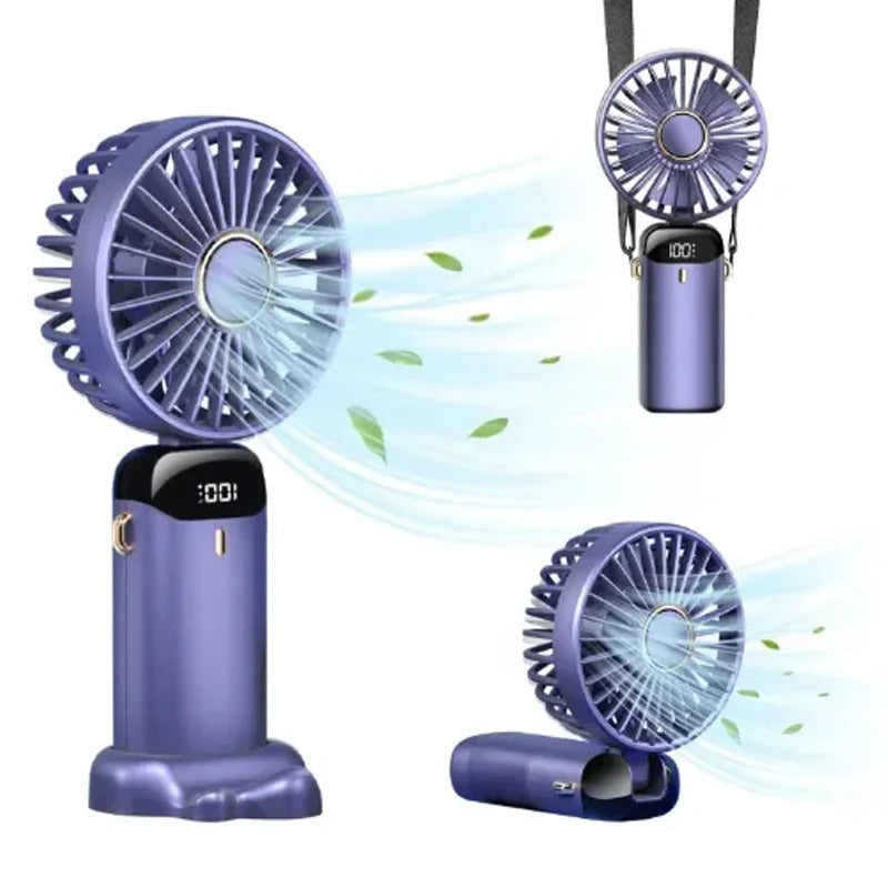 Portable Mini LED Digital Display Rechargeable Fan