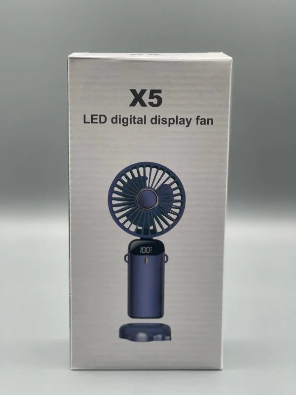 Portable Mini LED Digital Display Rechargeable Fan