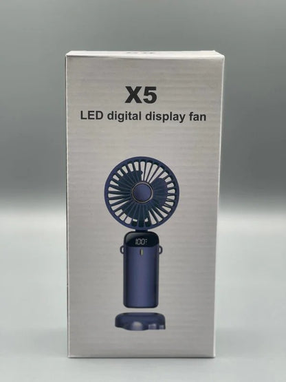 Portable Mini LED Digital Display Rechargeable Fan