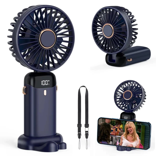 Portable Mini LED Digital Display Rechargeable Fan