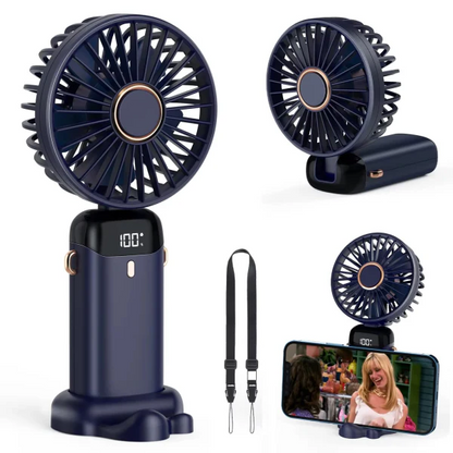 Portable Mini LED Digital Display Rechargeable Fan