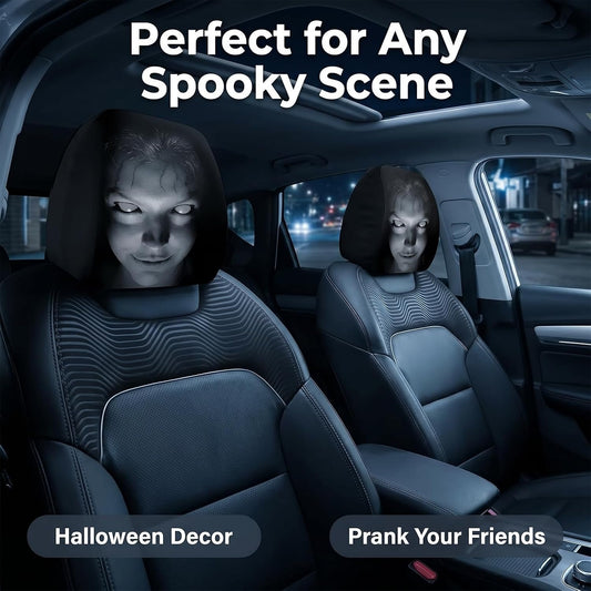 2Pc Horror Scary Print Car Headrest Cover