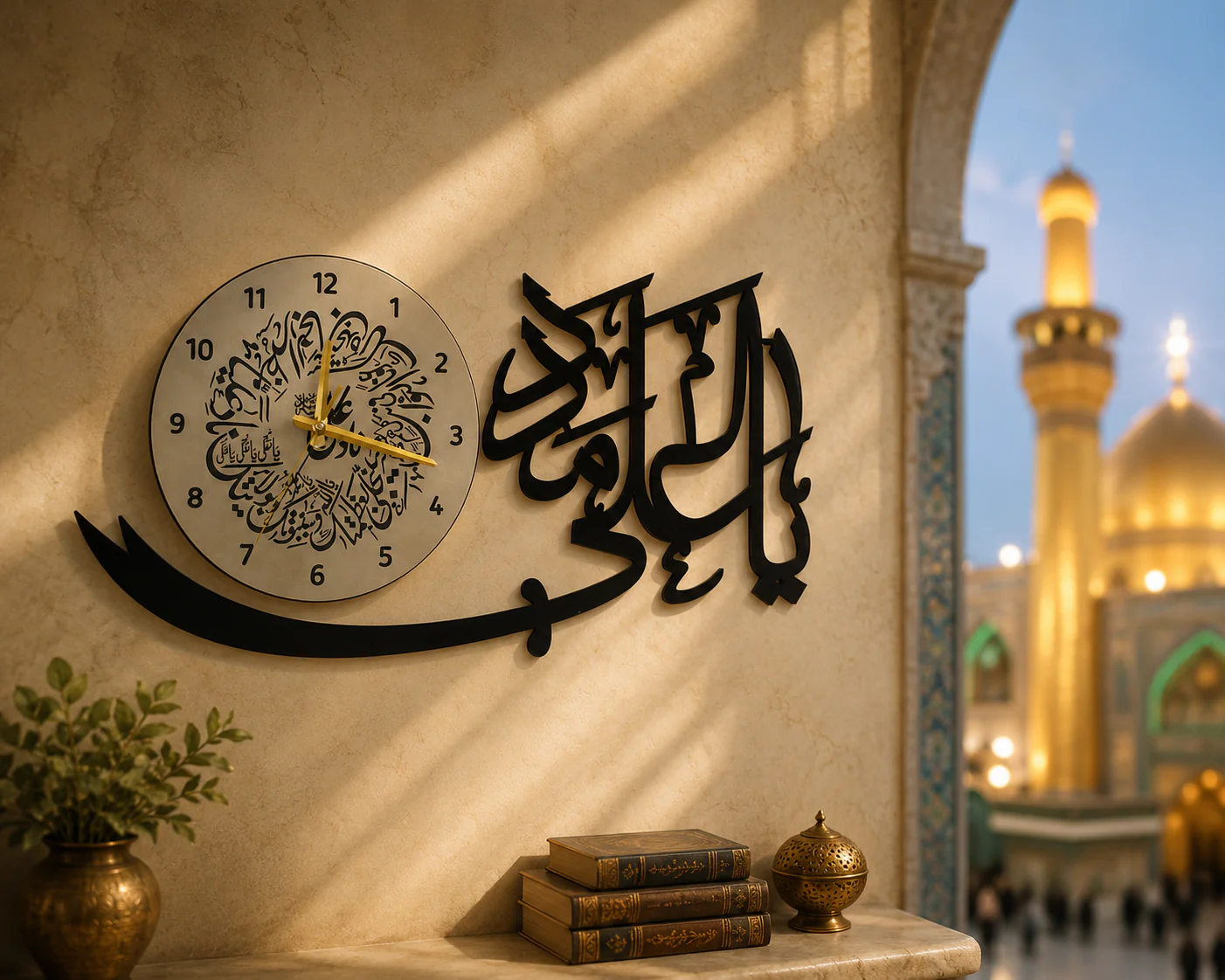 Naad-e-Ali Calligraphy Wall Clock