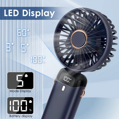 Portable Mini LED Digital Display Rechargeable Fan