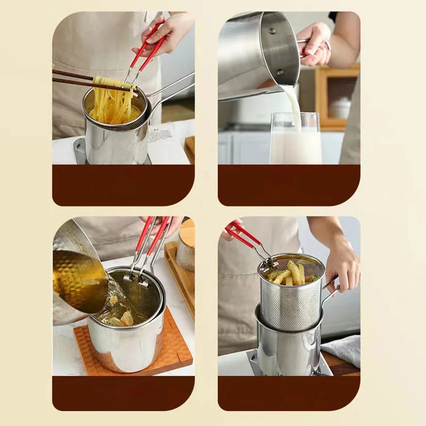 Heavy-Duty Oil Frying Pot with Basket – Safe & Easy Cooking 🍟✨