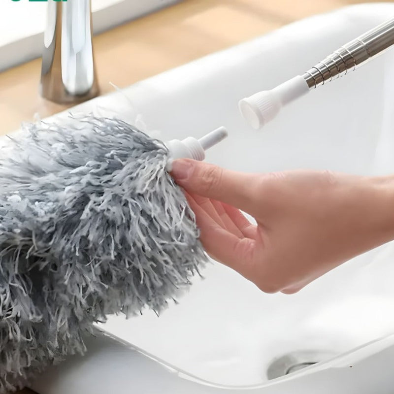 Microfiber Duster With Extension Pole Reach & Clean Easily