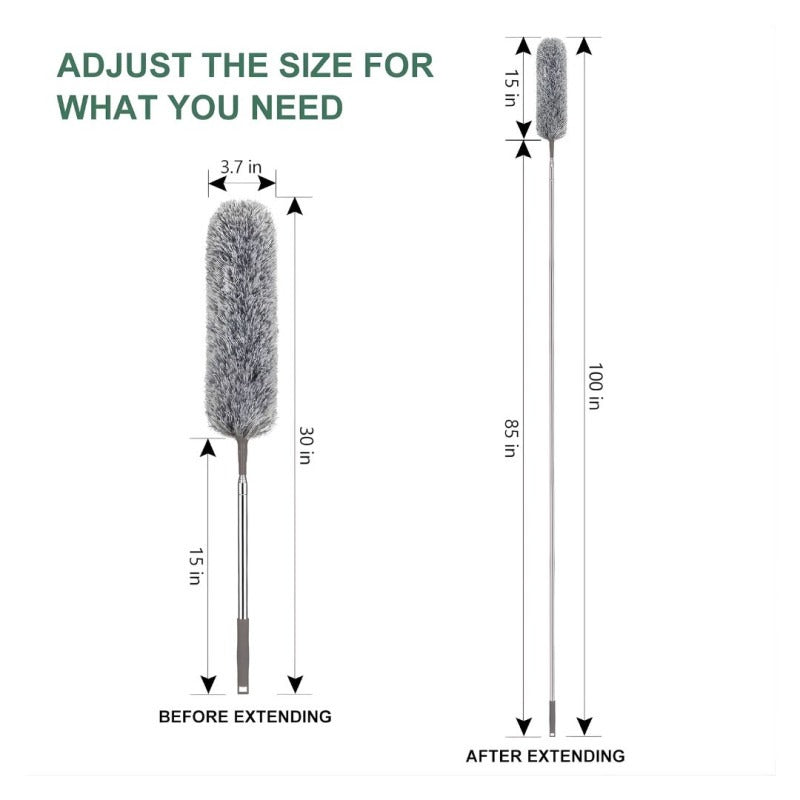 Microfiber Duster With Extension Pole Reach & Clean Easily