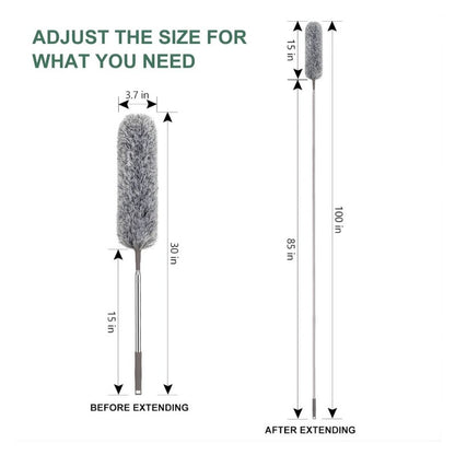 Microfiber Duster With Extension Pole Reach & Clean Easily